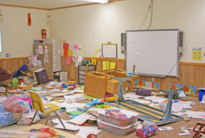 messy classroom