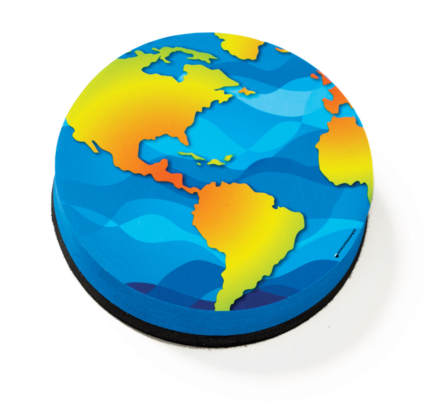 Magnetic Whiteboard Eraser: Earth