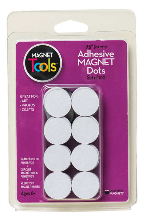 Adhesive Magnet Dots, Set of 100