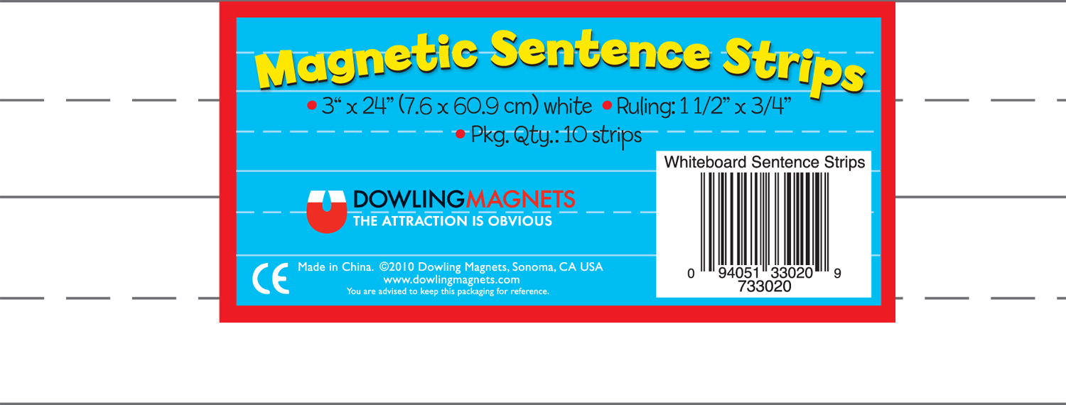 Large Magnetic Sentence Strips, Set of 10
