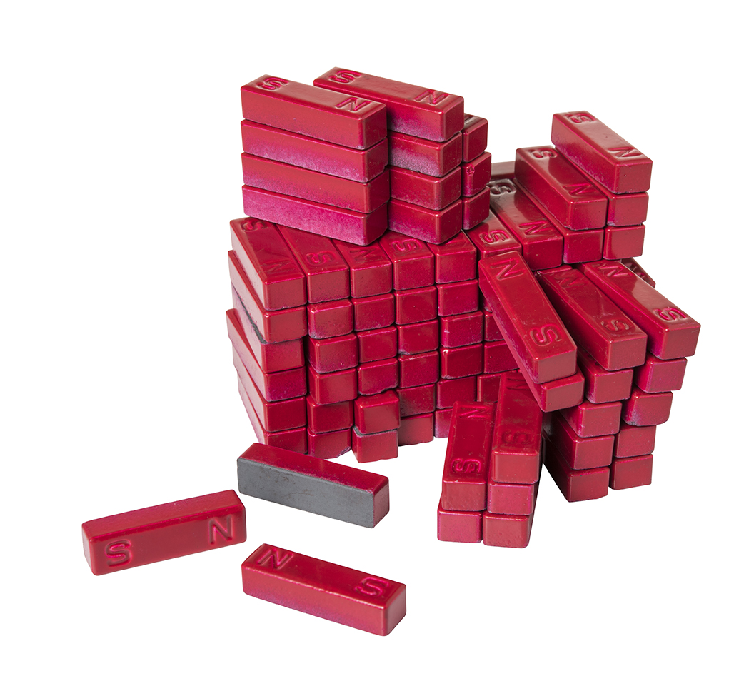Red Ceramic Bar Magnets Pack of 100 marked N/S