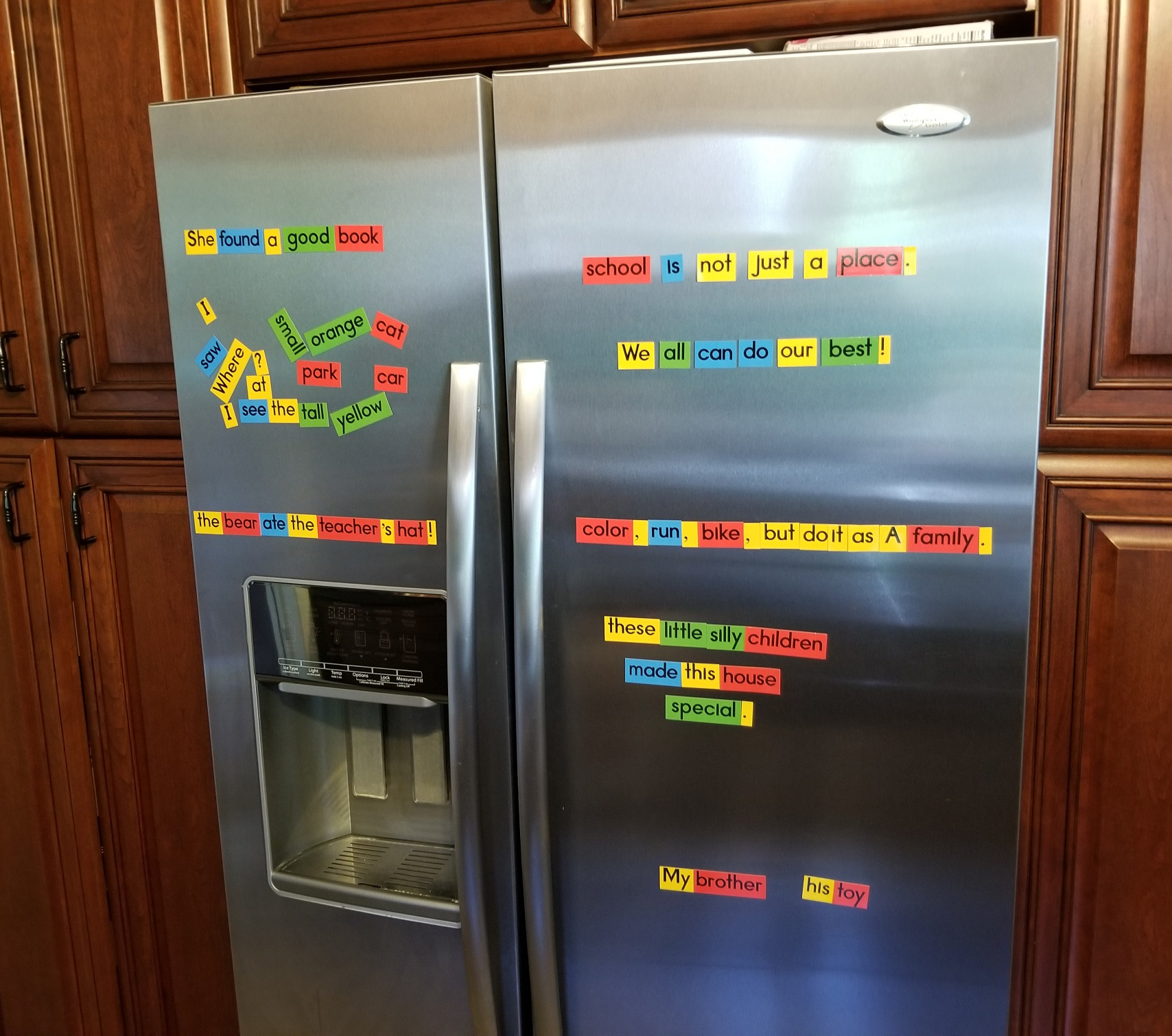 sentences on fridge