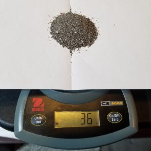 iron filings on gram scale