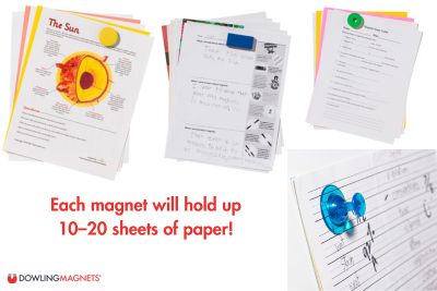 Holds 10–20 sheets of paper per magnet!