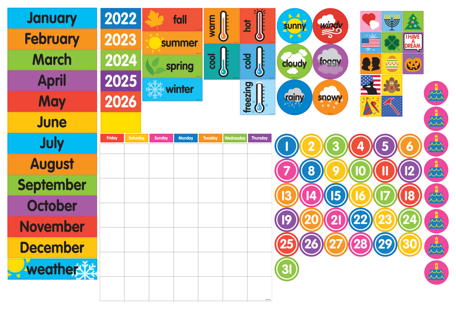 Giant-Season™ 4-Month Magnetic Planning Calendar