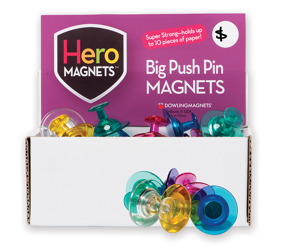 Big Push Pin Magnets, Set of 30