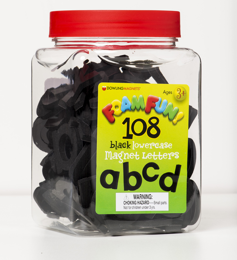 Foam Fun Lowercase Black Magnet Letters, Set of 108