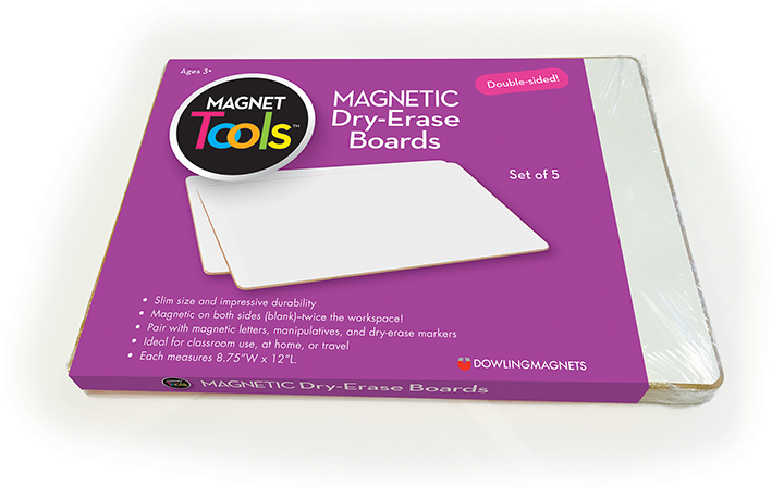 Magnetic Dry-Erase Boards (double-sided blank), Set of 5