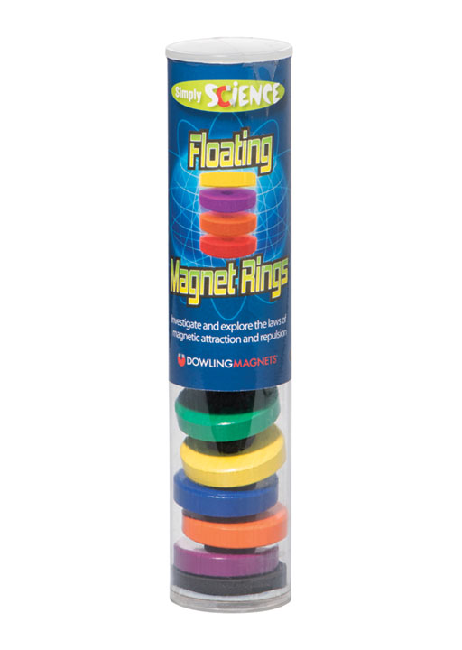 Dowling Ceramic Ring Magnets 735010 – 1-1/8" Diameter, 6-Pack, Multicolor Strontium Ferrite